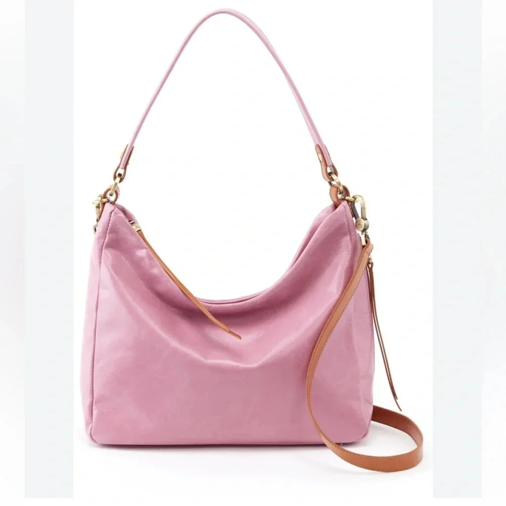 Hobo International Delilah Pink Leather Shoulder Convertible Bag - Picture 1 of 12